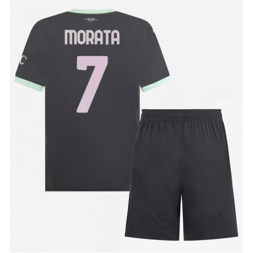 Dres AC Milan Alvaro Morata #7 Rezervni za djecu 2024-25 Kratak Rukav (+ kratke hlače)